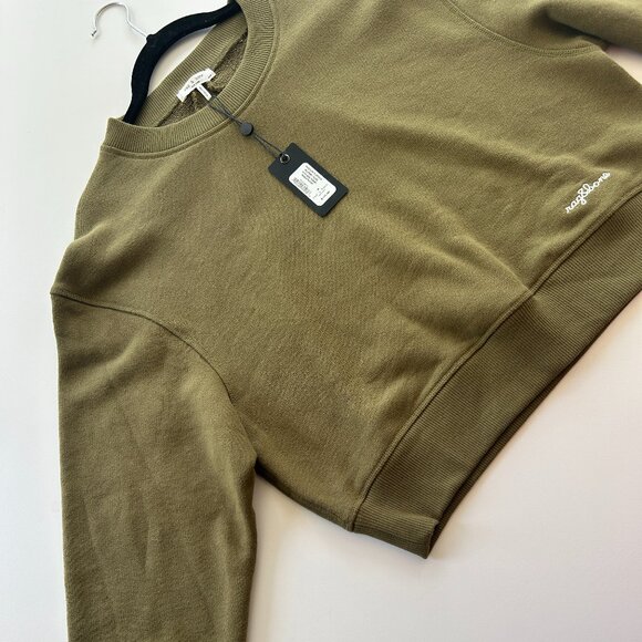 Rag & Bone Vintage Terry Sweatshirt in Military Olive, Size Medium - Picture 7 of 9